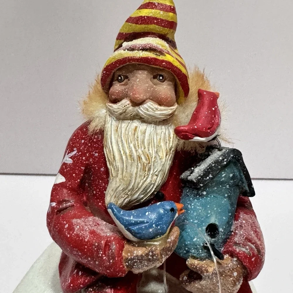 DEMDACO Patchwork Christmas Laura Benge Jolly Santa Old World Figurine 2015 Gift